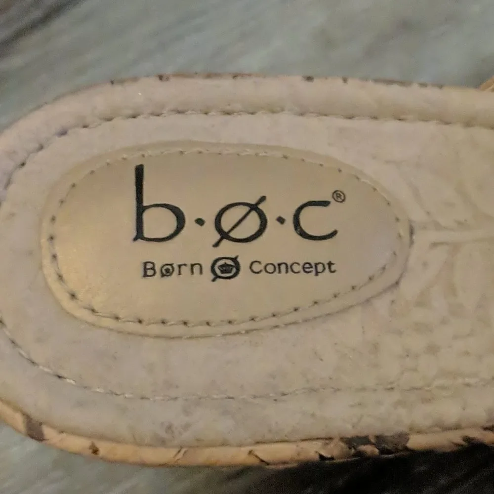 B.O.C. Born Concept tan kork wedges Sz 10 NWOT